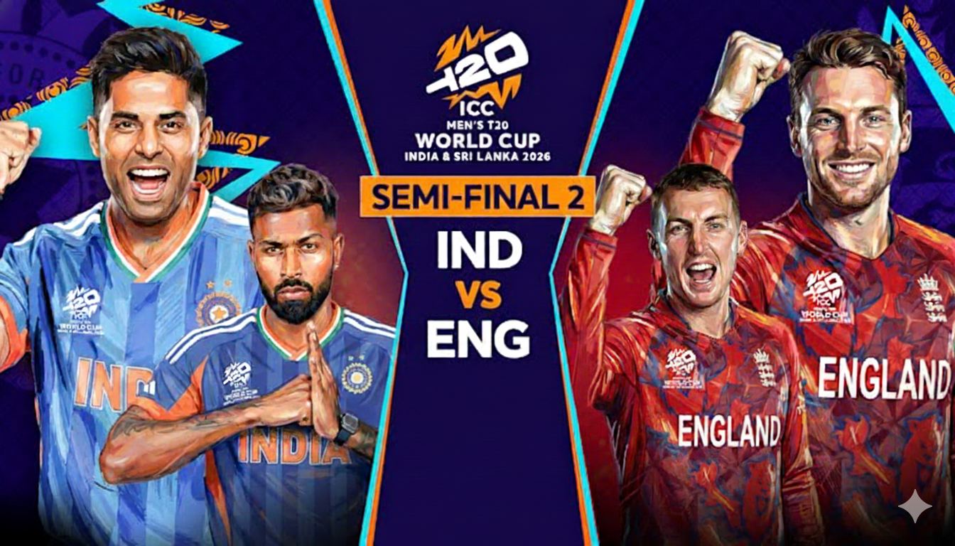 IND vs ENG T20 World Cup 2026 2nd Semi-Final: दूसरे सेमीफाइनल में आज भारत के सामने होगी इंग्लैंड की चुनौती, दांव पर है फाइनल का टिकट, जानिए वानखेड़े की पिच रिपोर्ट और हेड-टू-हेड रिकॉर्ड समेत मैच से जुड़ी सभी जरूरी अपडेट्स